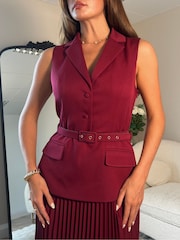 Girl In Mind Agatha Pleated Skirt Waistcoat Dress - Image 2 of 6