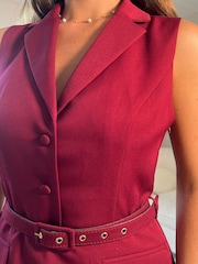 Girl In Mind Agatha Pleated Skirt Waistcoat Dress - Image 3 of 6