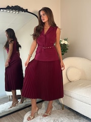 Girl In Mind Agatha Pleated Skirt Waistcoat Dress - Image 4 of 6
