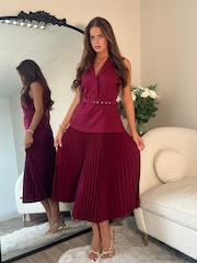 Girl In Mind Agatha Pleated Skirt Waistcoat Dress - Image 6 of 6