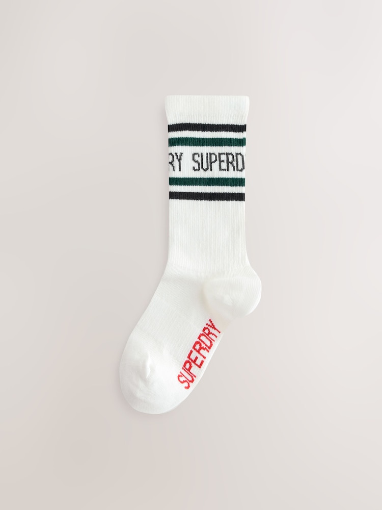 أبيض - Superdry Socks 3 Pack - صورة 2 من 6
