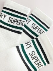 أبيض - Superdry Socks 3 Pack - صورة 6 من 6