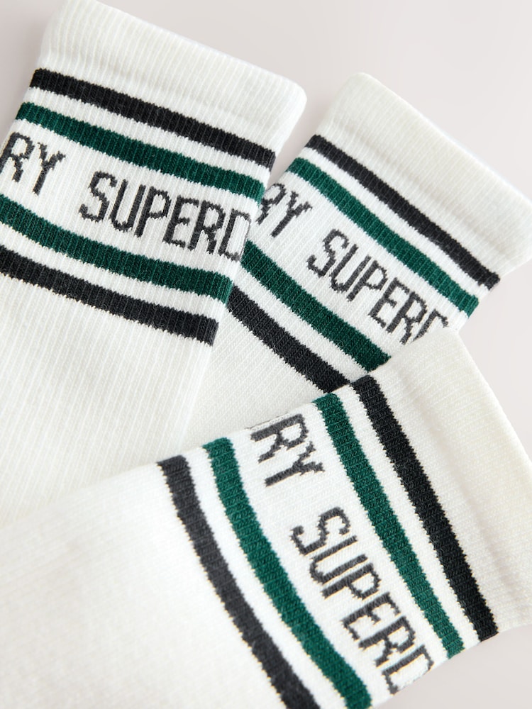 أبيض - Superdry Socks 3 Pack - صورة 6 من 6