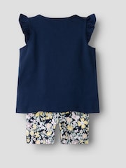 Name It Blue Butterfly Print T-Shirt And Cycling Top & Short set - Image 2 of 3