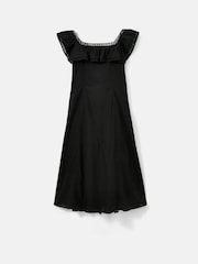 Mint Velvet Black Poet Collar Midi Dress - Image 7 of 7