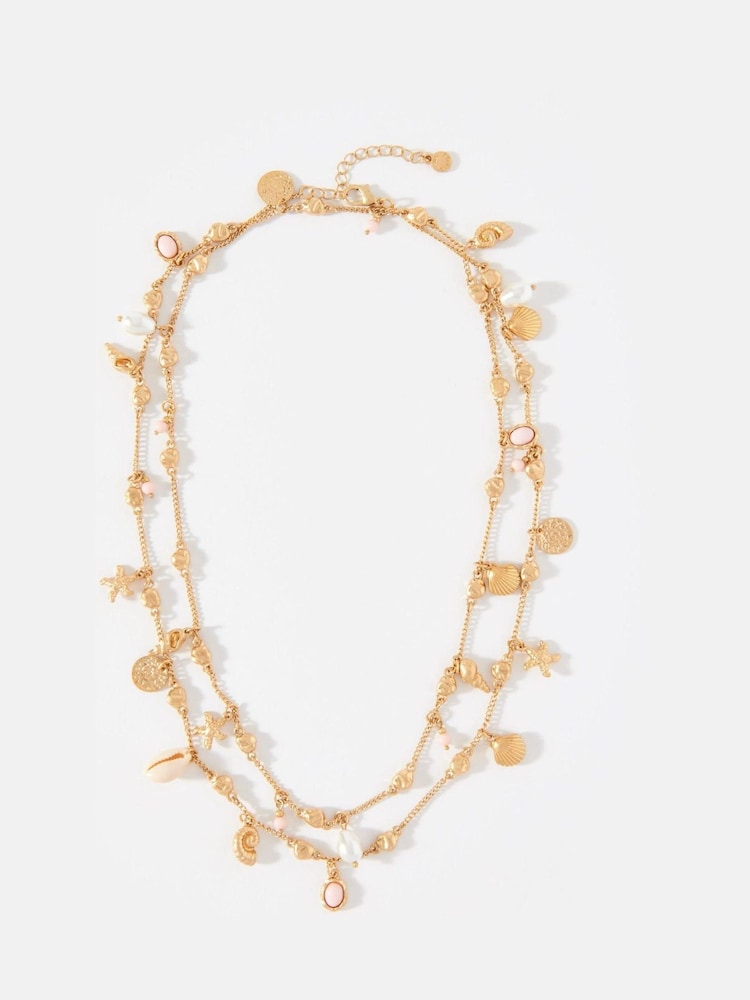 Mint Velvet Gold Tone Shell Necklace - Image 1 of 5