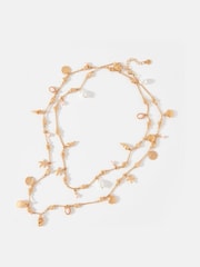 Mint Velvet Gold Tone Shell Necklace - Image 2 of 5