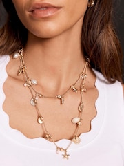 Mint Velvet Gold Tone Shell Necklace - Image 5 of 5