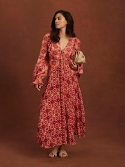 Mint Velvet Pink Floral Print Maxi Dress - Image 1 of 8