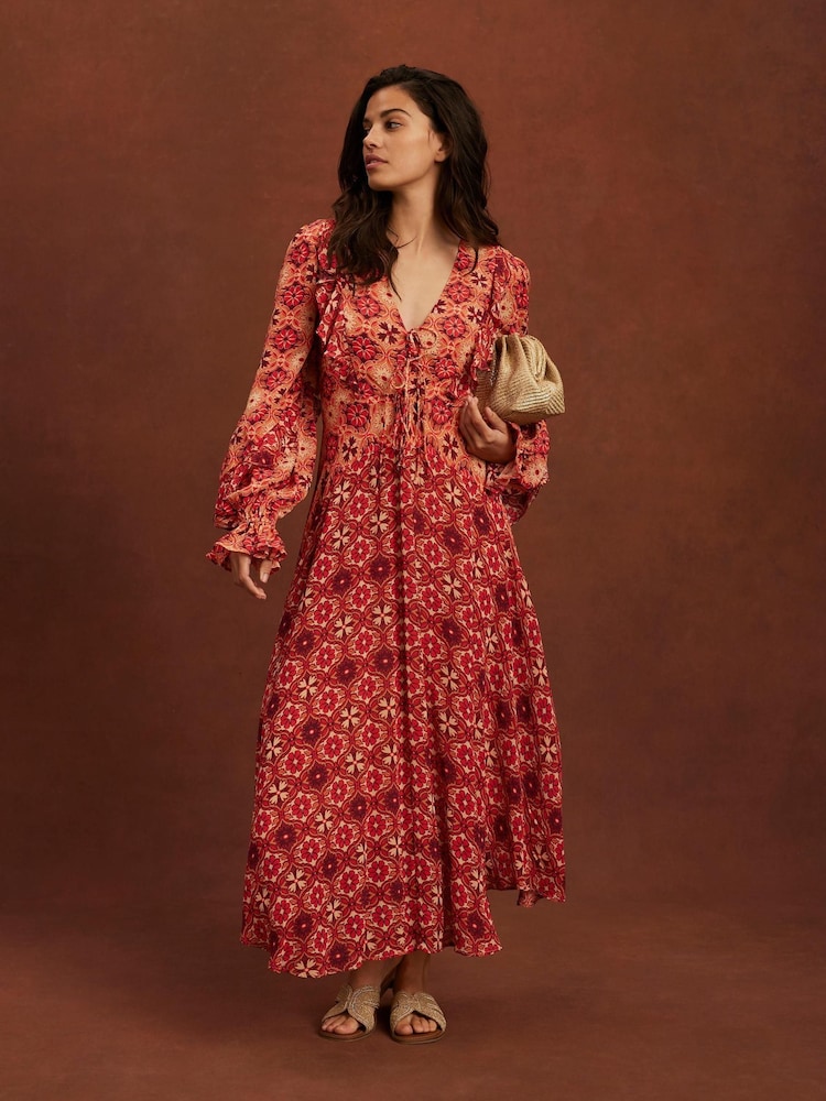 Mint Velvet Pink Floral Print Maxi Dress - Image 1 of 8