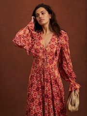 Mint Velvet Pink Floral Print Maxi Dress - Image 2 of 8