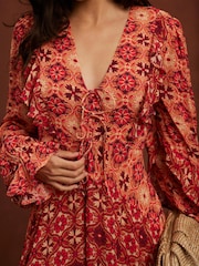 Mint Velvet Pink Floral Print Maxi Dress - Image 4 of 8