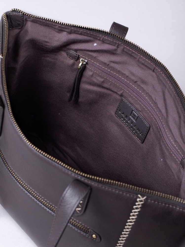 Brown - Lakeland Leather Castlerigg Tote Bag - Image 9 of 9