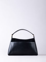 Lakeland Leather Black 'Herdwick' Suede and Leather Cross-Body Bag - Image 3 of 6