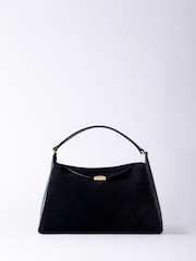 Lakeland Leather Black 'Herdwick' Suede and Leather Cross-Body Bag - Image 4 of 6