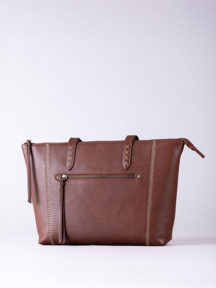 Natural - Lakeland Leather Castlerigg Tote Bag - Image 2 of 9