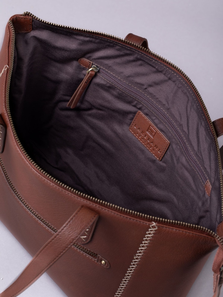 Natural - Lakeland Leather Castlerigg Tote Bag - Image 9 of 9