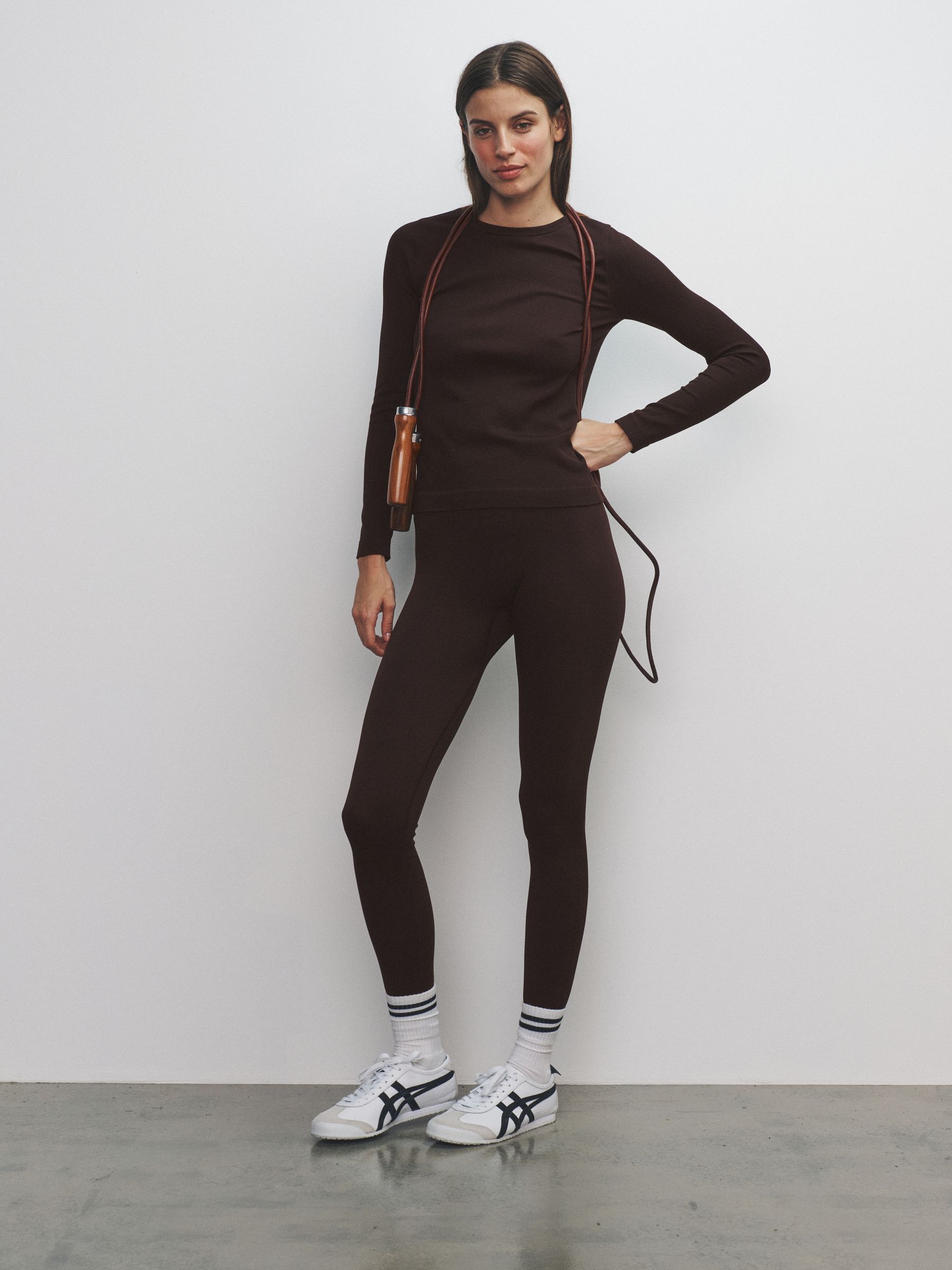 Buy The Set 3 Pack Active Ribbed Legging Black/Chocolate Brown