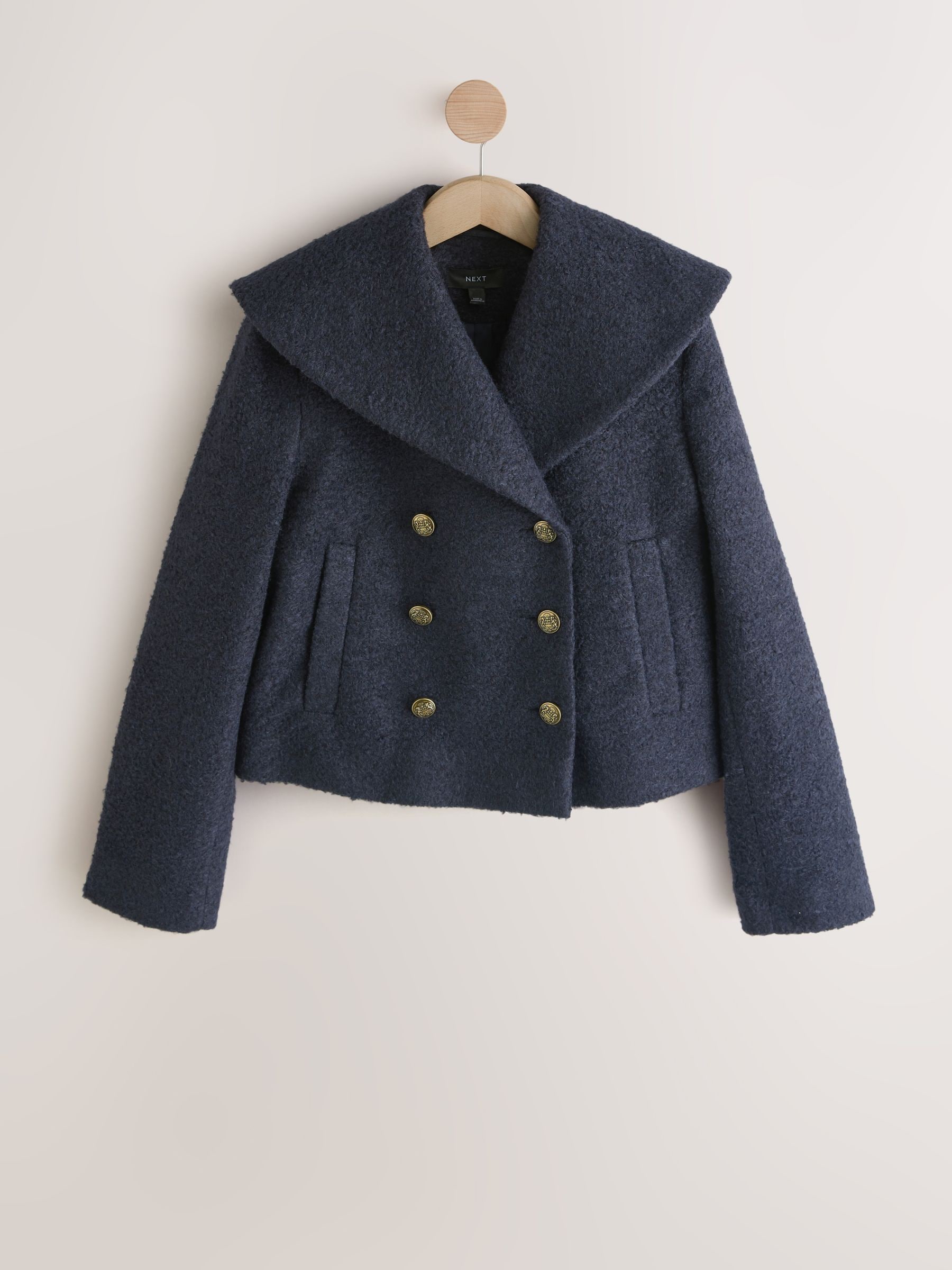 Buy Navy Blue Double Breasted Cape Coatigan from Next USA