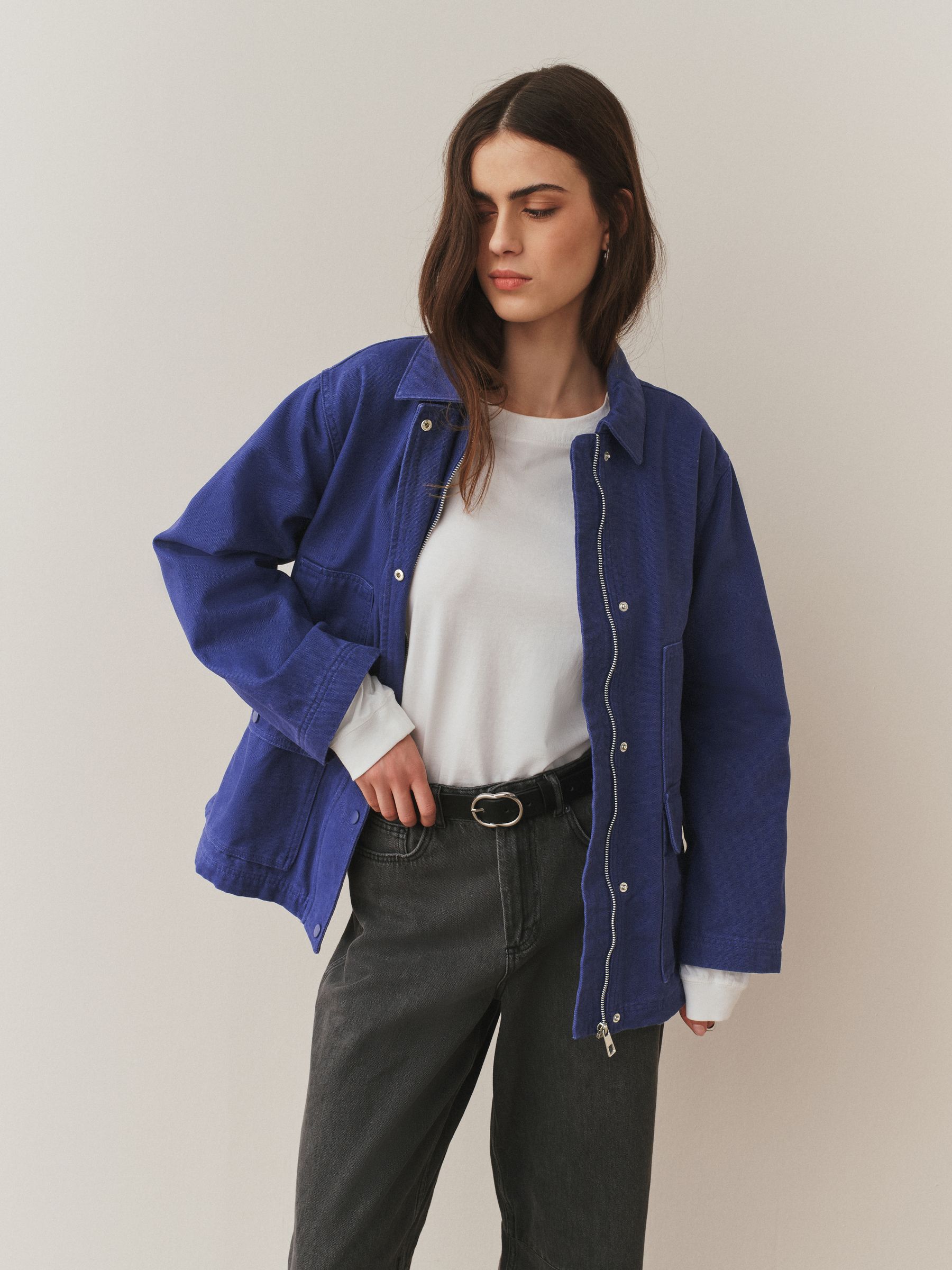 Buy Blue Cotton Chore Jacket from Next USA
