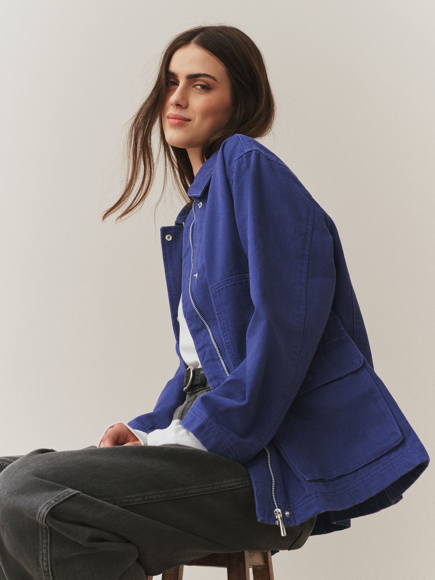 Buy Blue Cotton Chore Jacket from Next USA