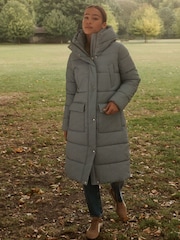 Blue Gingham Shower Resistant Padded Hooded Coat - Image 2 of 7