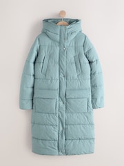 Blue Gingham Shower Resistant Padded Hooded Coat - Image 5 of 7
