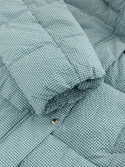 Blue Gingham Shower Resistant Padded Hooded Coat - Image 7 of 7