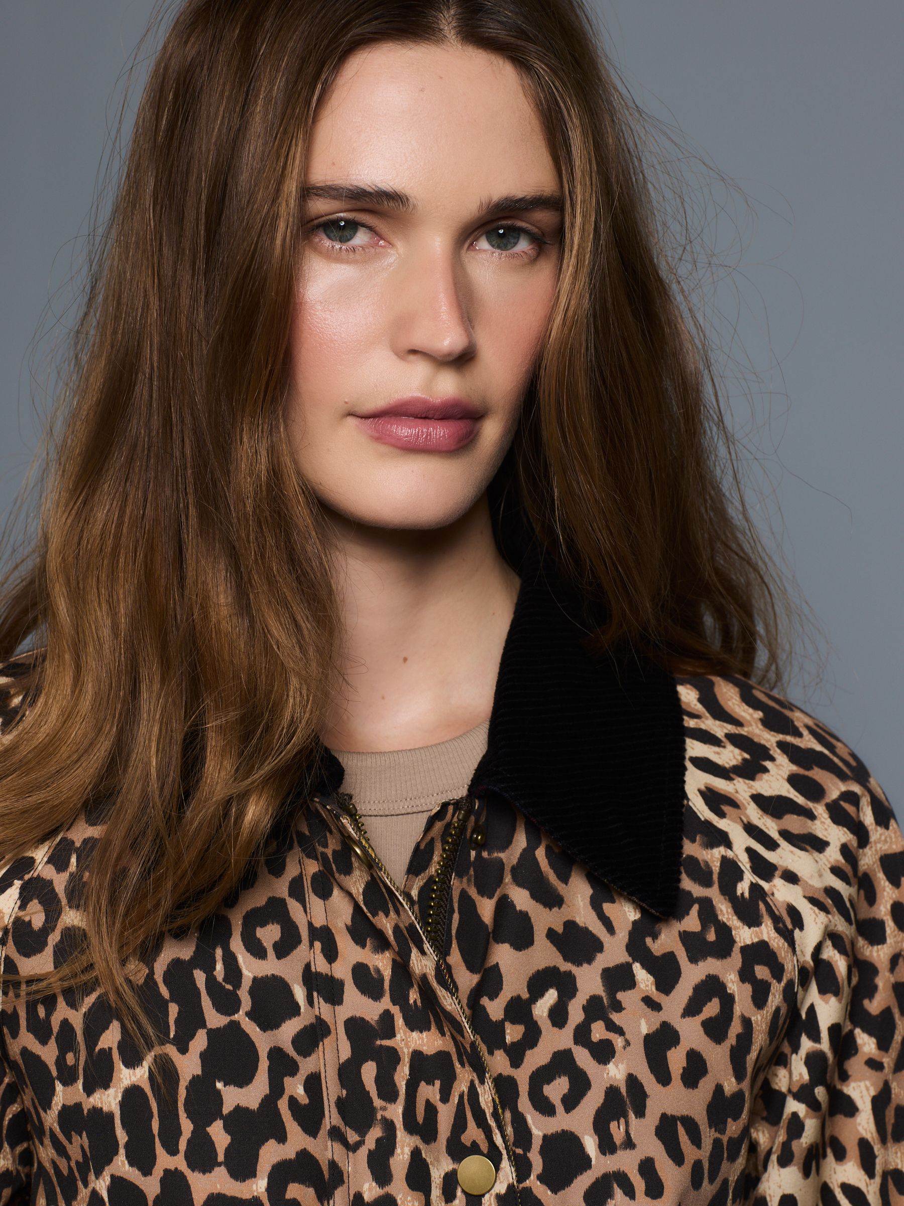 Buy Leopard Print Waxy Jacket with Cord Collar from the Next UK