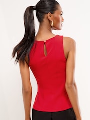 Lipsy Red Peplum Top - Image 2 of 4