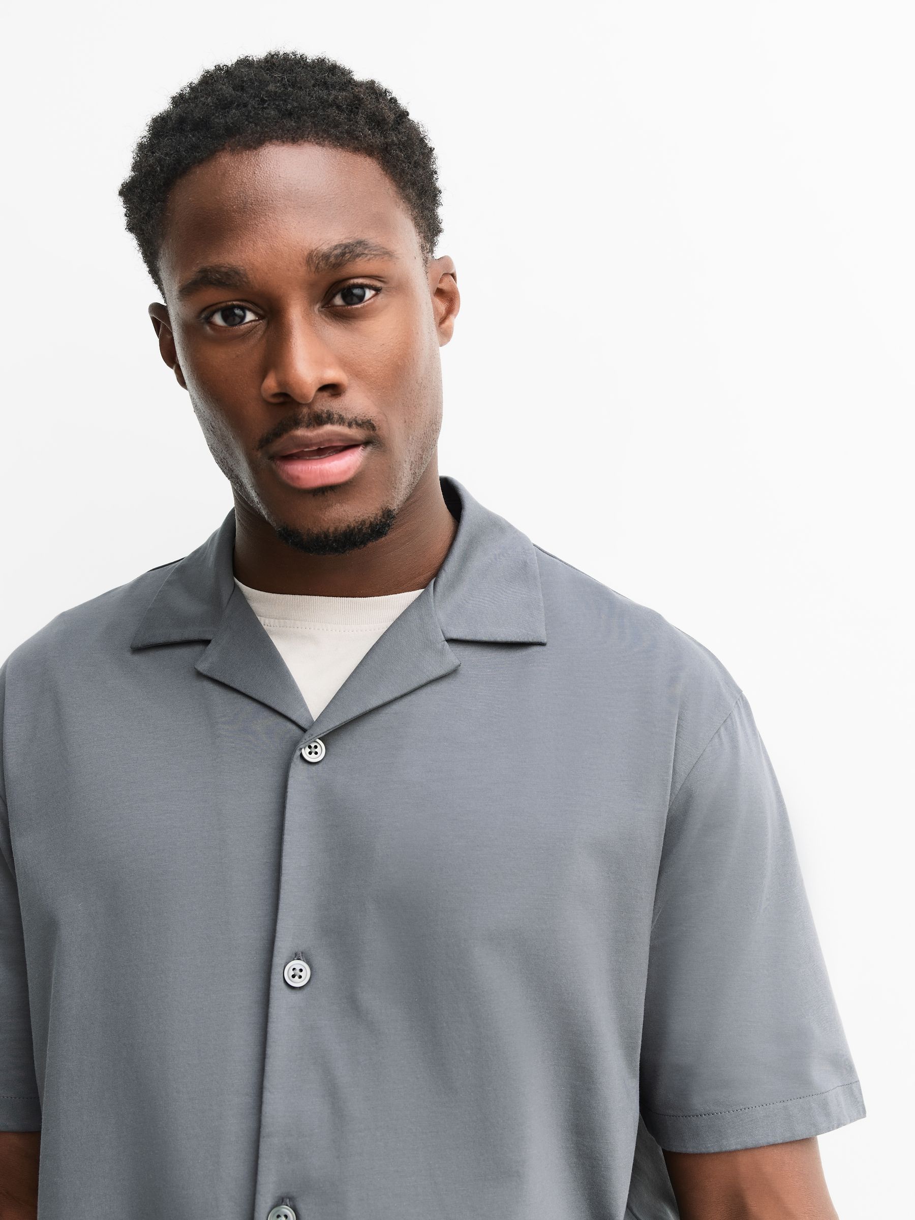 Buy Slate Grey 100% SUPIMA® Cotton Jersey Shirt from the Next UK