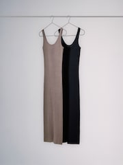 The Set 2 Pack Knitted Sparkle Effect Sleeveless Maxi Dress - Bild 2 von 6