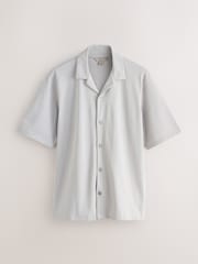 Navy Blue/Grey/White Regular Fit Short Sleeve Revere Collar Jersey Shirts 3 Pack - Image 3 of 6