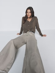 The Set 2 Pack Denim Straight Leg Jeans Mid Blue/Cream Stripe - Image 1 of 6