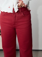 წითელი - ფართო ჯინსები - სურათი 6 6-დან