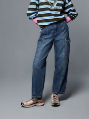 Dark Blue Ankle Straight Leg Carpenter Jeans - Image 4 of 9