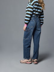 Dark Blue Ankle Straight Leg Carpenter Jeans - Image 5 of 9