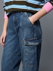 Dark Blue Ankle Straight Leg Carpenter Jeans - Image 6 of 9