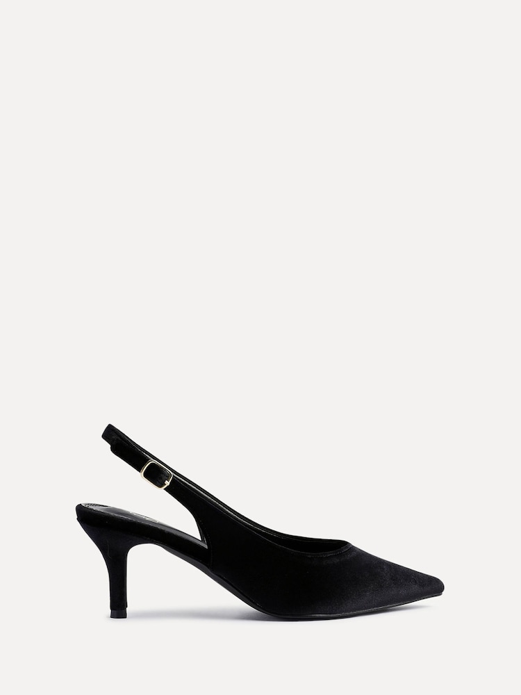 Linzi Black Finesse Pointed Slingback Stiletto Court Heels - Image 2 of 5 Linzi Black Finesse Pointed Slingback Stiletto Court Heels - Image 2 of 5