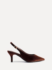 Linzi Brown Finesse Pointed Slingback Stiletto Court Heels - Image 2 of 6