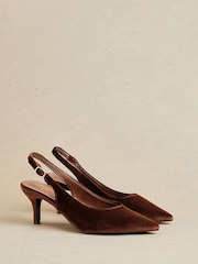 Linzi Brown Finesse Pointed Slingback Stiletto Court Heels - Image 3 of 6