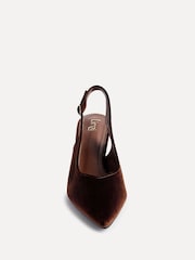 Linzi Brown Finesse Pointed Slingback Stiletto Court Heels - Image 4 of 6