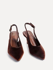 Linzi Brown Finesse Pointed Slingback Stiletto Court Heels - Image 5 of 6