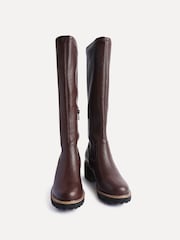 Linzi Brown Resist High Leg Wedge Boots - Image 4 of 6