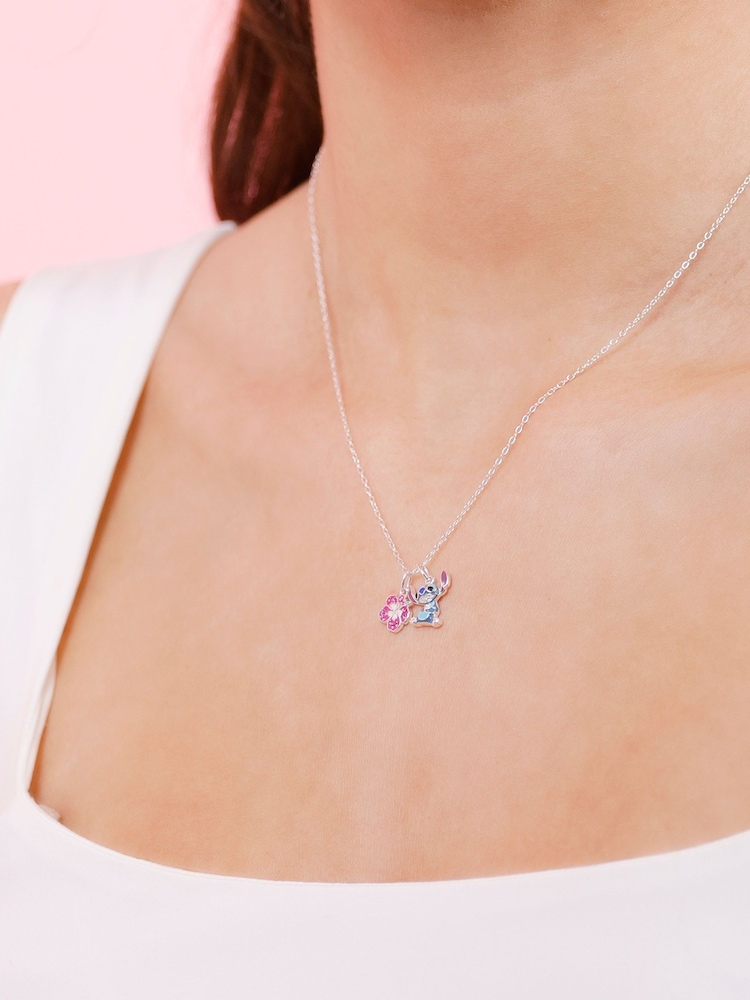 Peers Hardy Silver Tone 925 Sterling Lilo and Stitch Ohana Charm Necklace - Image 4 of 4