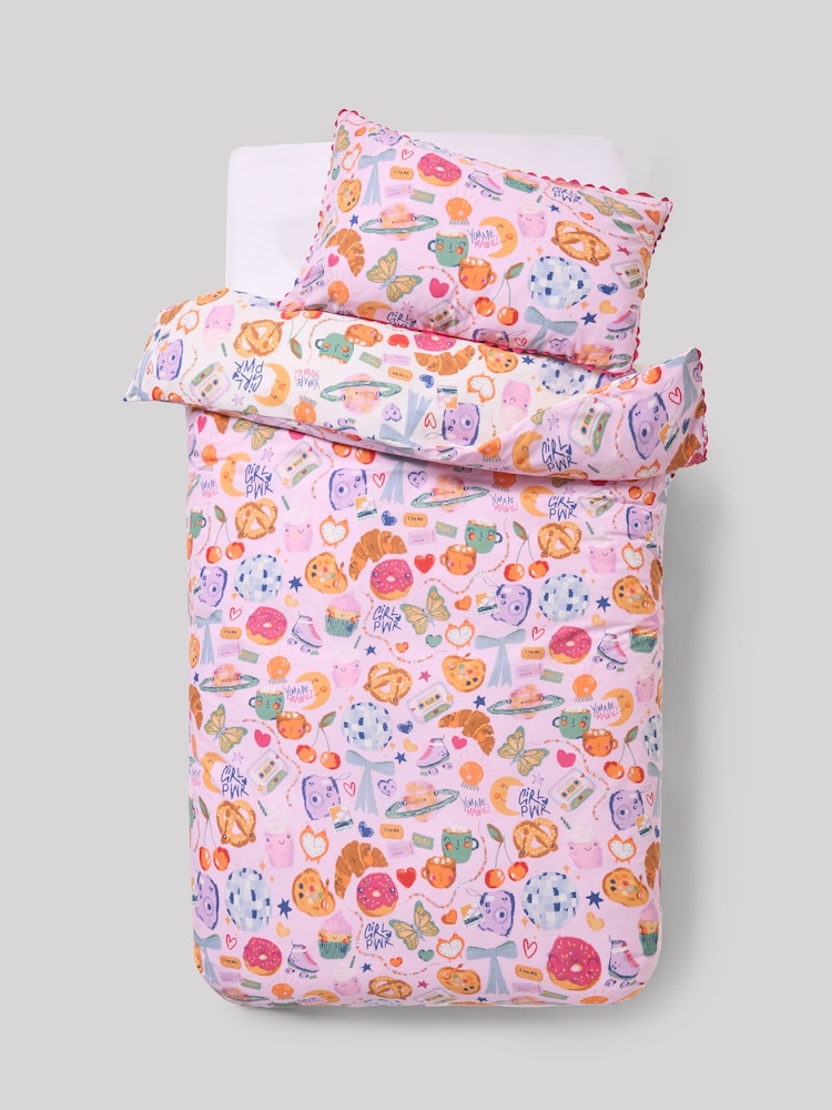 Roller Disco Cotton Duvet Cover and Pillowcase Set - Image 1 of 3