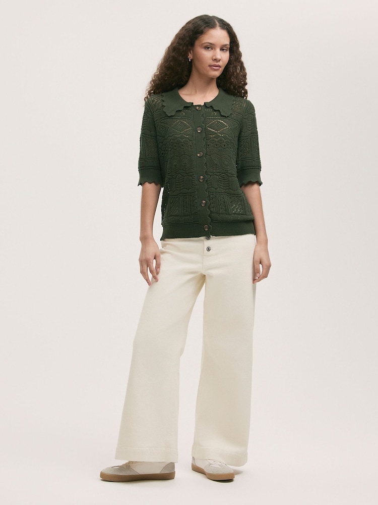 Finery Green Marlowe Cardigan - Image 1 of 5 Finery Green Marlowe Cardigan - Image 1 of 5