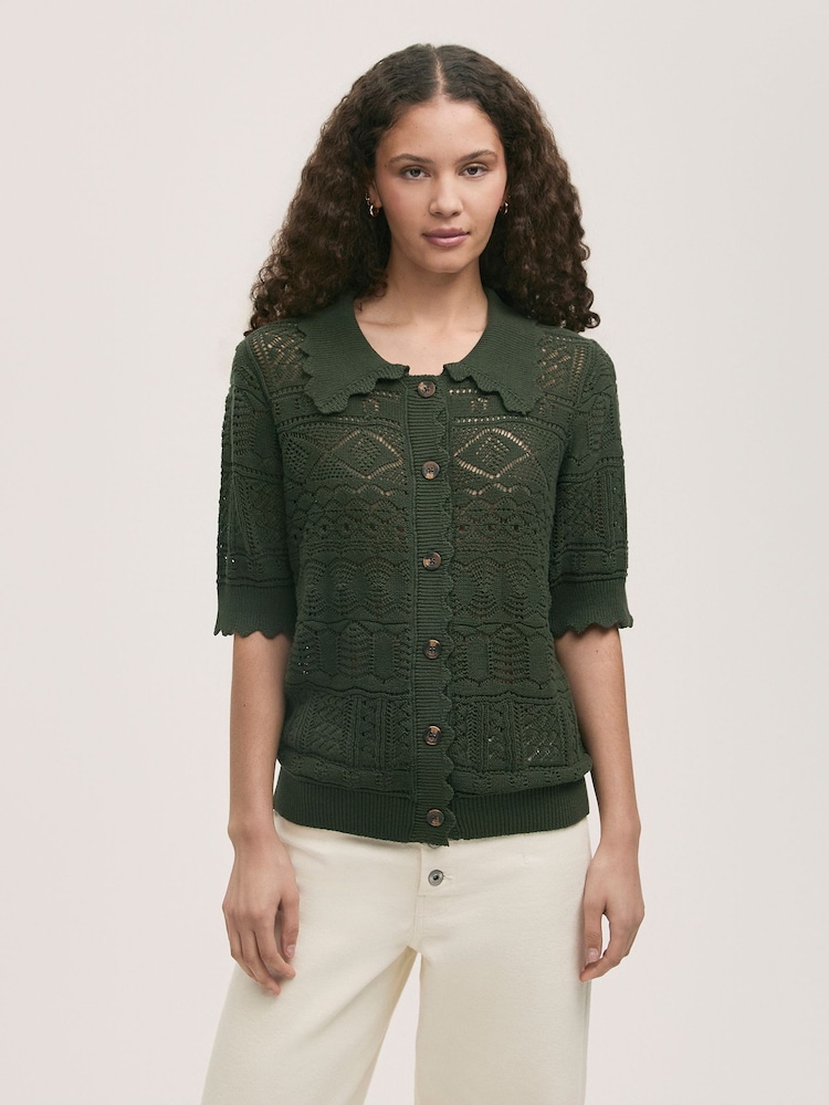 Finery Green Marlowe Cardigan - Image 2 of 5