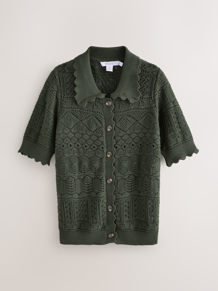 Finery Green Marlowe Cardigan - Image 5 of 5 Finery Green Marlowe Cardigan - Image 5 of 5