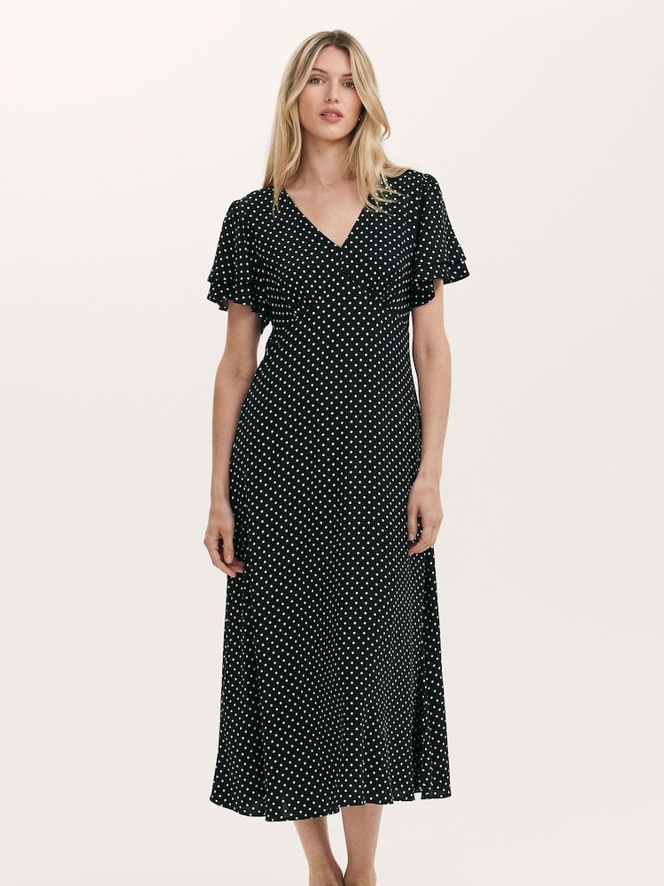 Finery Black Saskia Dress - Image 1 of 5 Finery Black Saskia Dress - Image 1 of 5